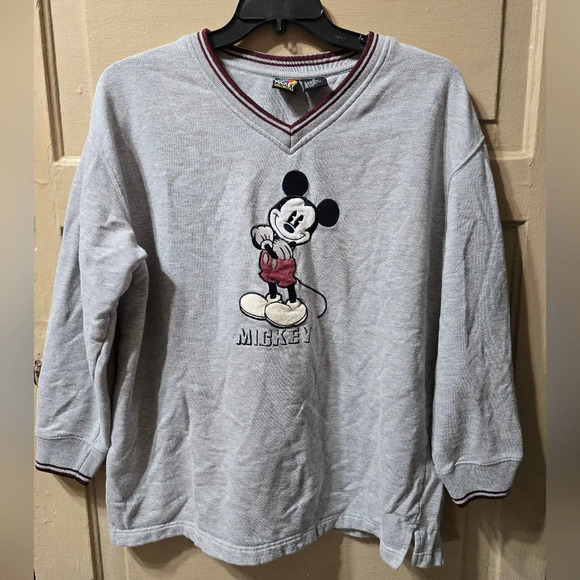 Mickey & Co Embroidered Mickey V-Neck Sweatshirt - Picture 1 of 3